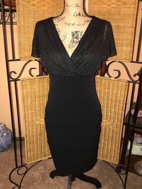 Enfocus Studio Black with Silver Glitter Dress